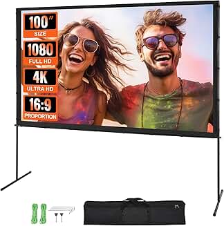 100-inch outdoor projector screen with stand
