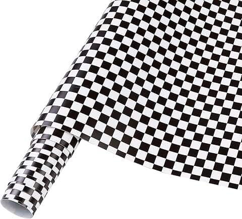 Black Checker Vinyl Roll for Mugs and Decor