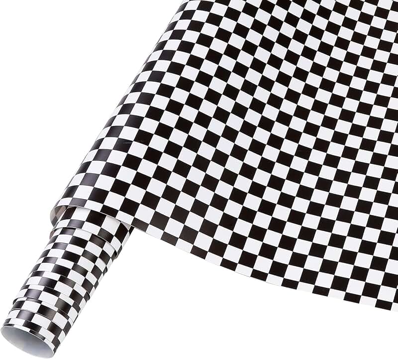 Black Checker Vinyl Roll for Mugs and Decor