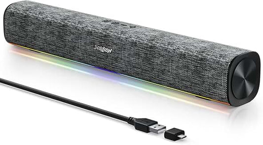 Bluetooth computer speakers with LED light and switch button
