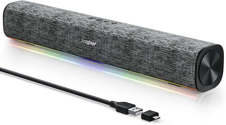 Bluetooth computer speakers with LED light and switch button