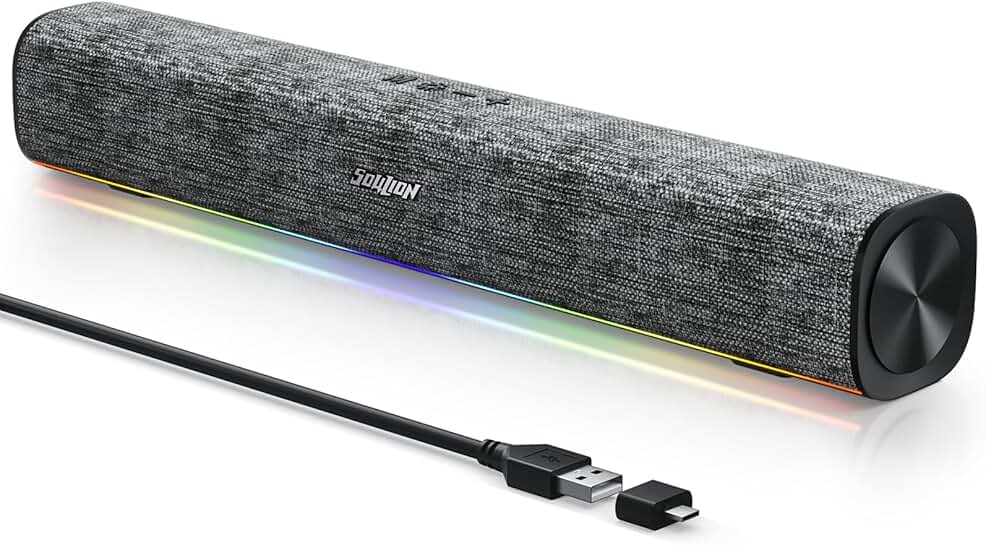 Bluetooth computer speakers with LED light and switch button