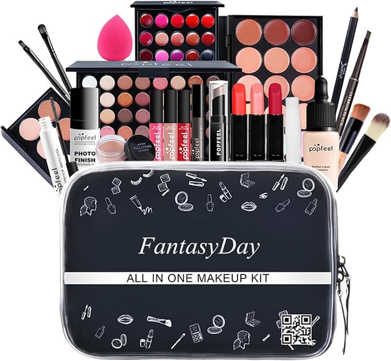 All-in-One Makeup Kit for Women with Eyeshadow, Lipstick, Blush, and More