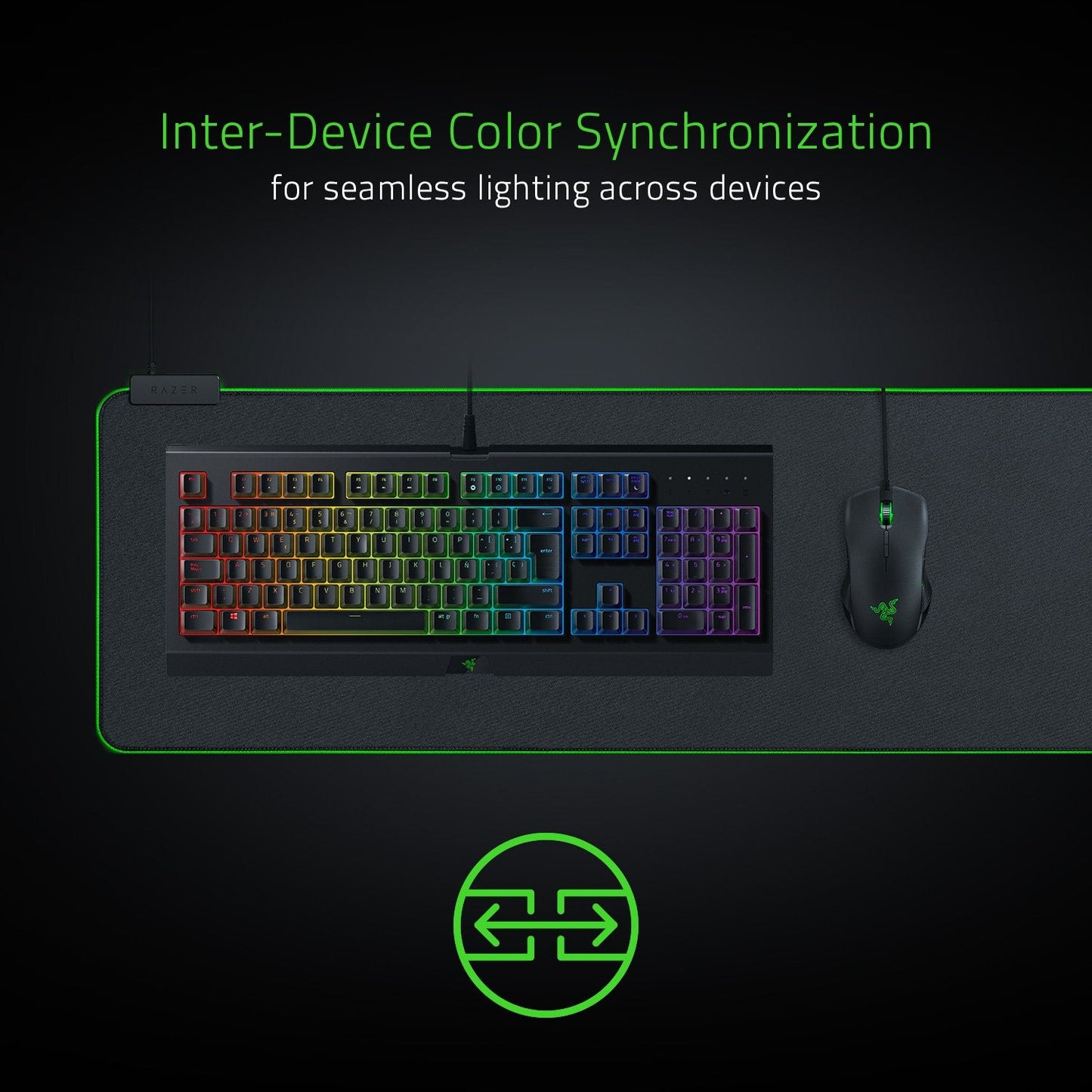 Goliathus Extended Chroma Gaming Mousepad: Customizable Chroma RGB Lighting - Soft, Cloth Material - Balanced Control & Speed - Non-Slip Rubber Base - Classic Black