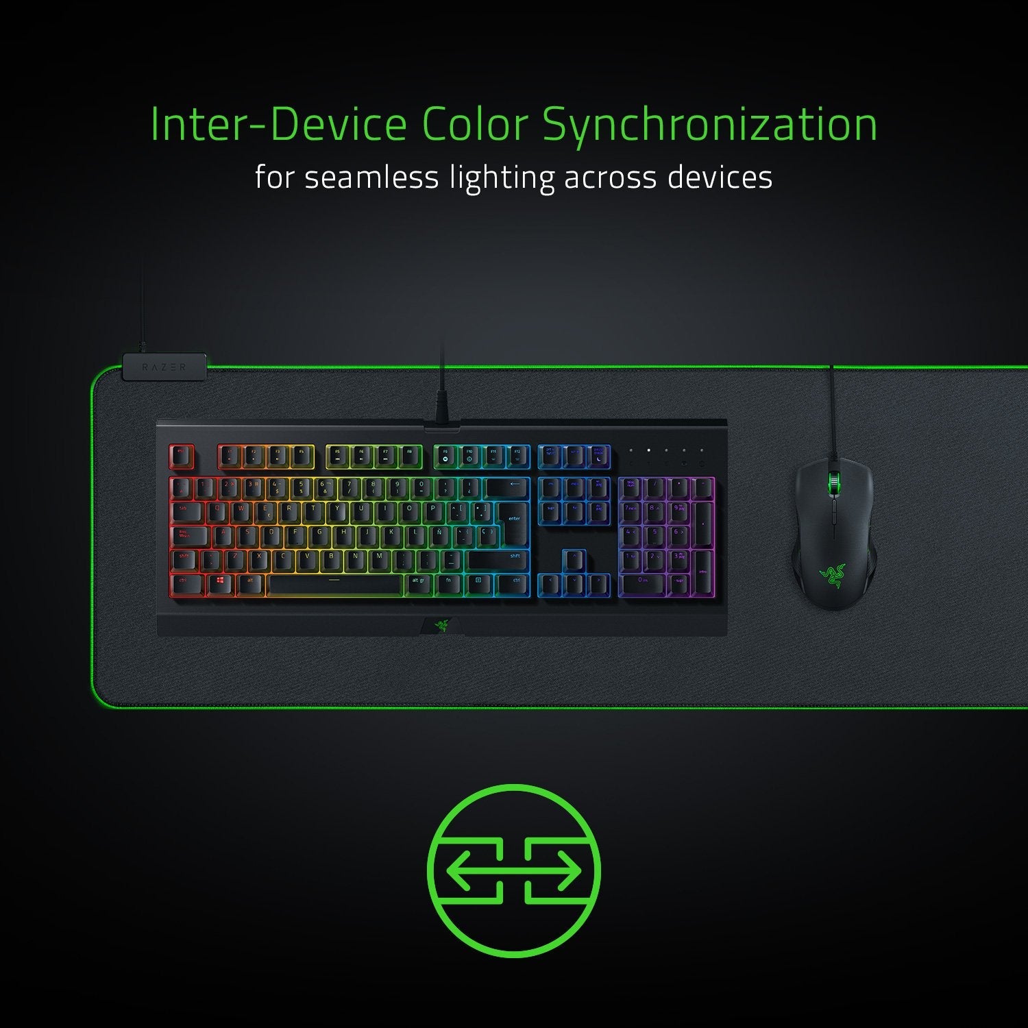Goliathus Extended Chroma Gaming Mousepad: Customizable Chroma RGB Lighting - Soft, Cloth Material - Balanced Control & Speed - Non-Slip Rubber Base - Classic Black