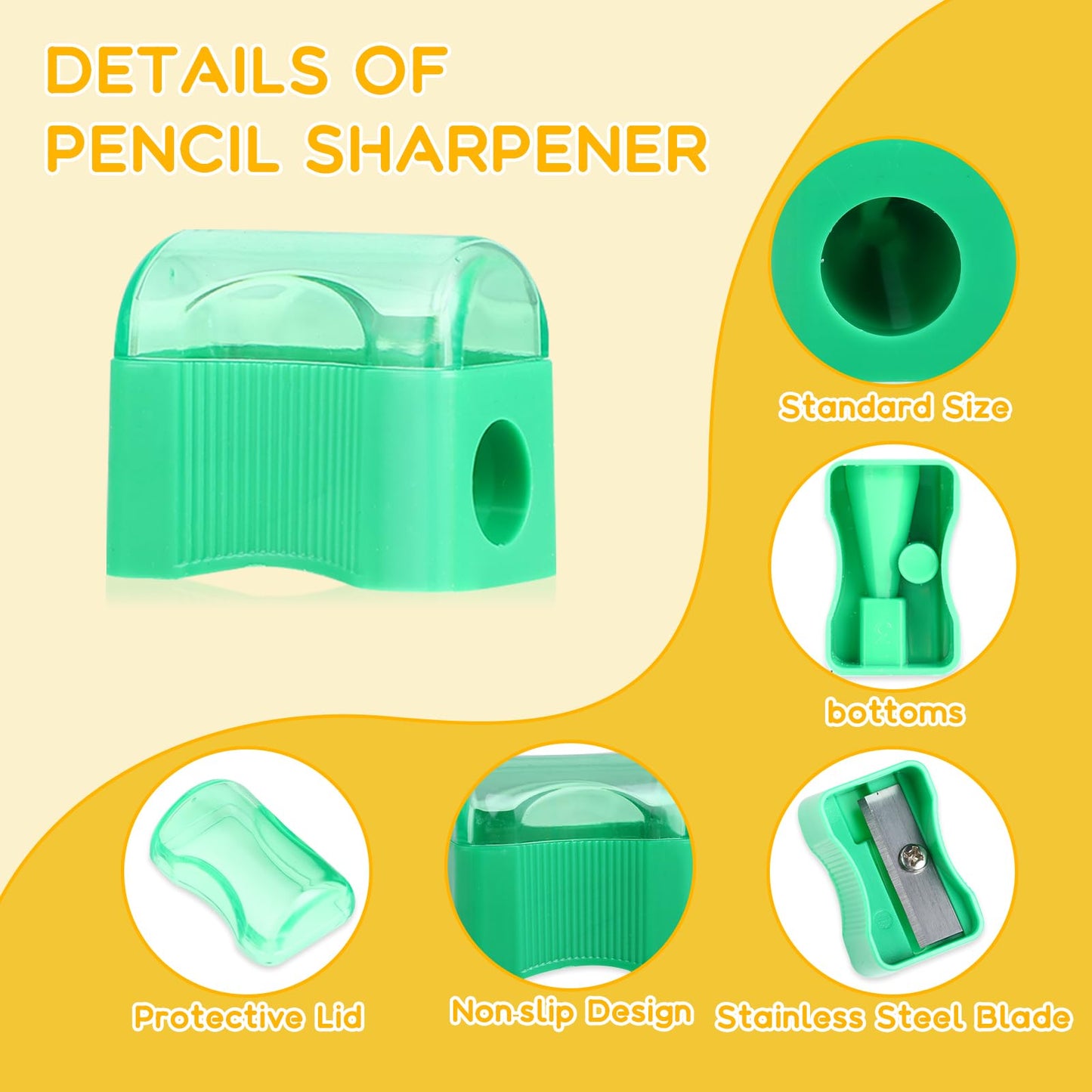 72-Pack Plastic Handheld Pencil Sharpener