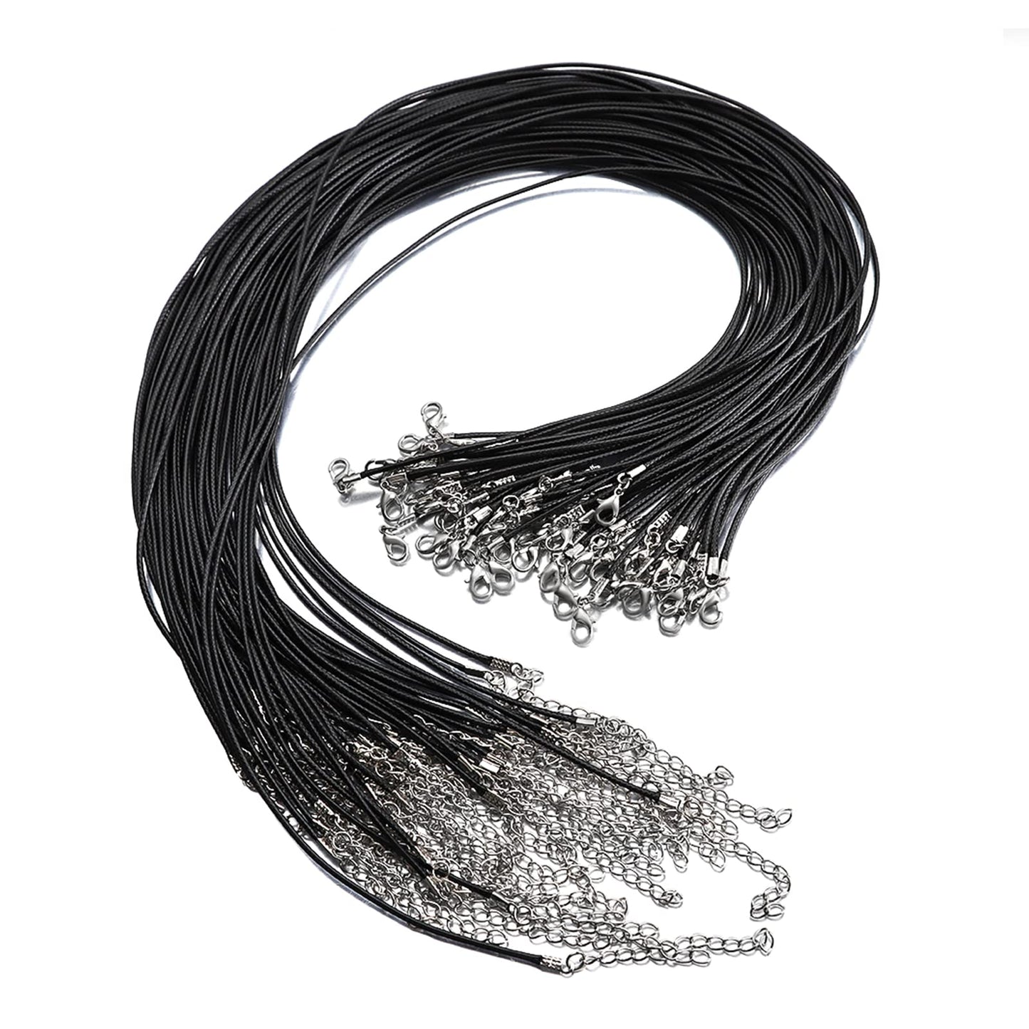 Bulk Black Waxed Necklace Cord for Jewelry Making