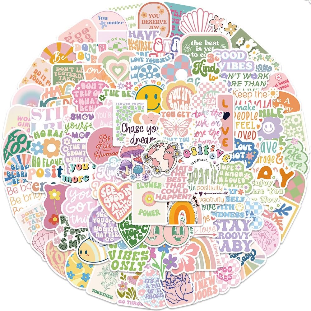 100 Pink Motivational Stickers for Girls