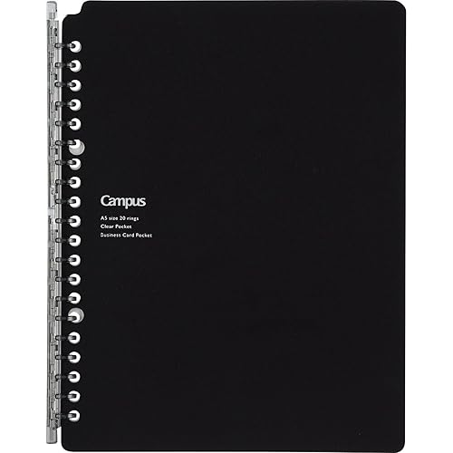 A5 Black Refillable Ring Binder with Loose-Leaf Paper