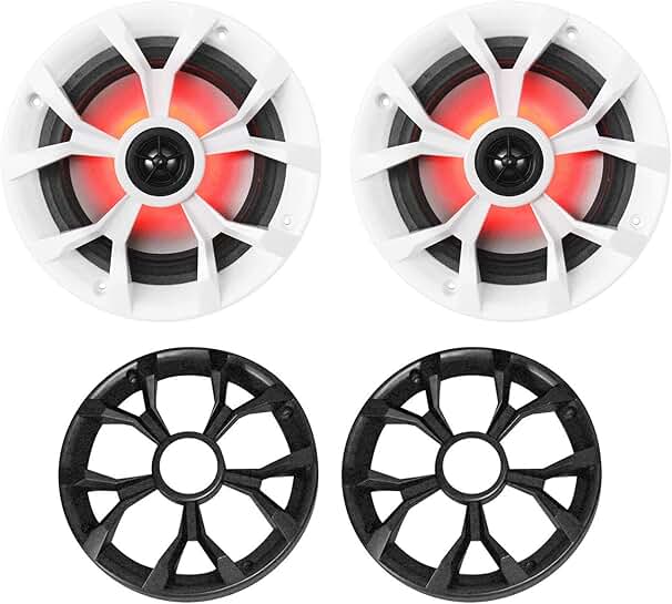 Marine 6.5" 700W Waterproof Speakers with LED Lights