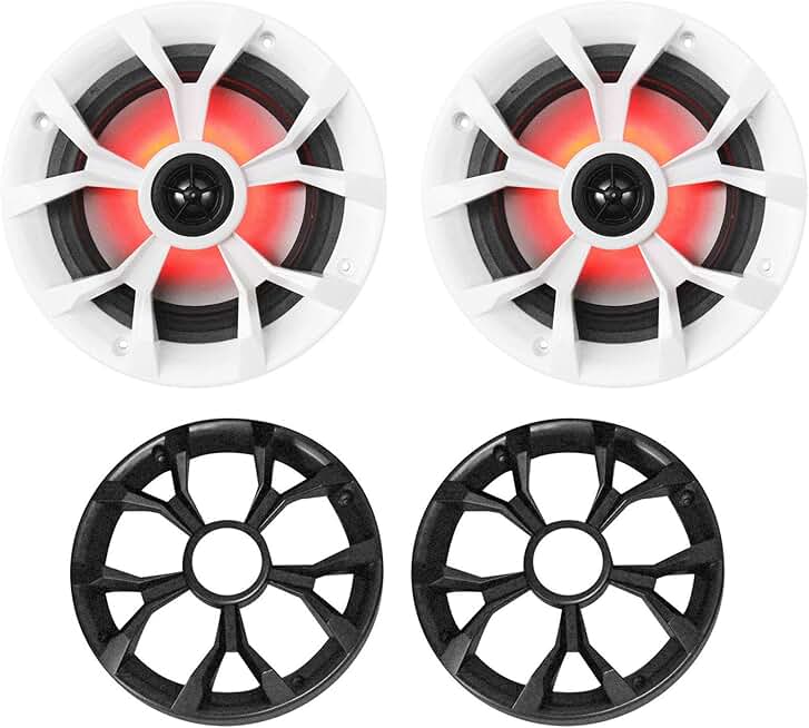 Marine 6.5" 700W Waterproof Speakers with LED Lights