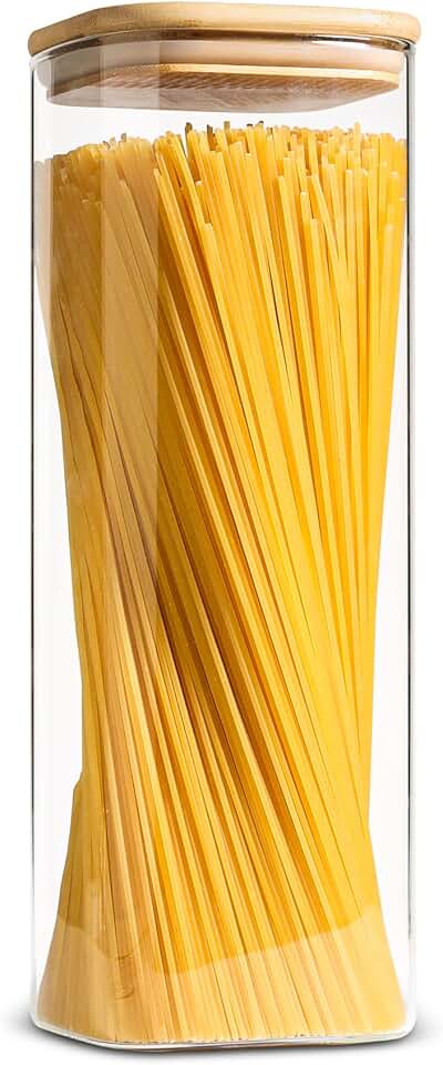 Tall Clear Airtight Pasta and Food Storage Jar