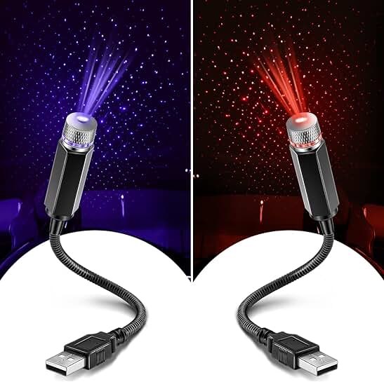 2 Pack USB Star Projector Night Lights for Ceiling and Room