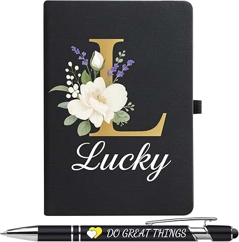Personalized A5 Hardcover Journal with Pen and Floral Design