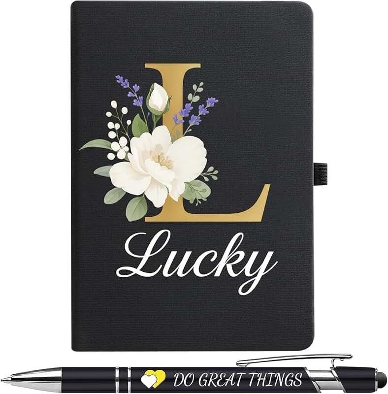 Personalized A5 Hardcover Journal with Pen and Floral Design