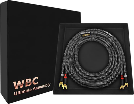 5 Foot 8 AWG OFC Speaker Cable with Spade Plugs
