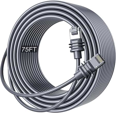 Waterproof Cat 6 Ethernet Cable for Satellite Internet, 75ft