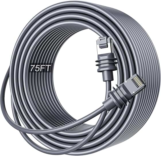 Waterproof Cat 6 Ethernet Cable for Satellite Internet, 75ft