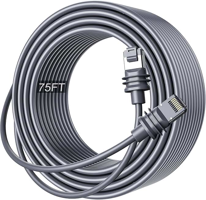 Waterproof Cat 6 Ethernet Cable for Satellite Internet, 75ft