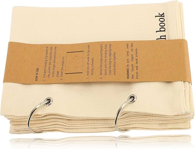 Blank Fabric Sketchbook for Drawing and Writing