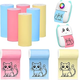 Six Rolls of Colorful Thermal Paper for Portable Printer