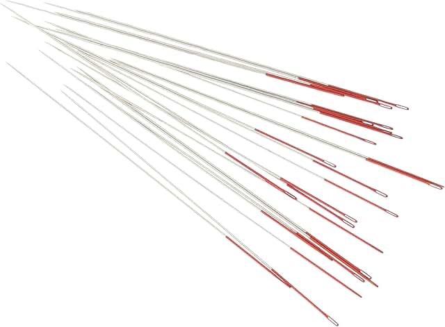 Size 12 Beading Needles with Red Tips, 1000 Pack