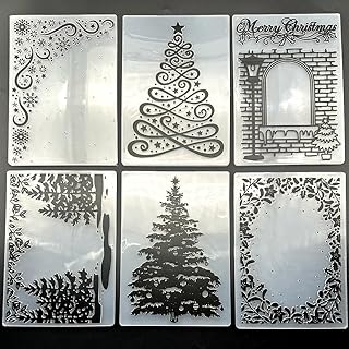 Set of 6 Christmas Embossing Folders for Card Making