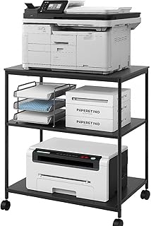 Heavy-Duty 3-Tier Printer Stand with Adjustable Shelves