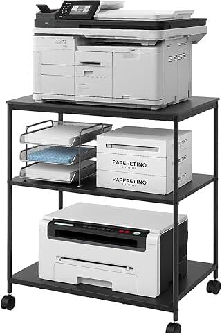 Heavy-Duty 3-Tier Printer Stand with Adjustable Shelves