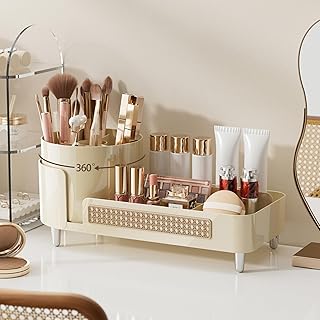 Large Capacity Rotating Makeup Organizer for Vanity