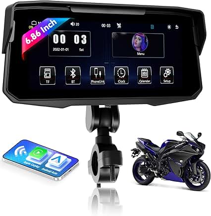 Wireless CarPlay and Android Auto Screen for Motorcycle