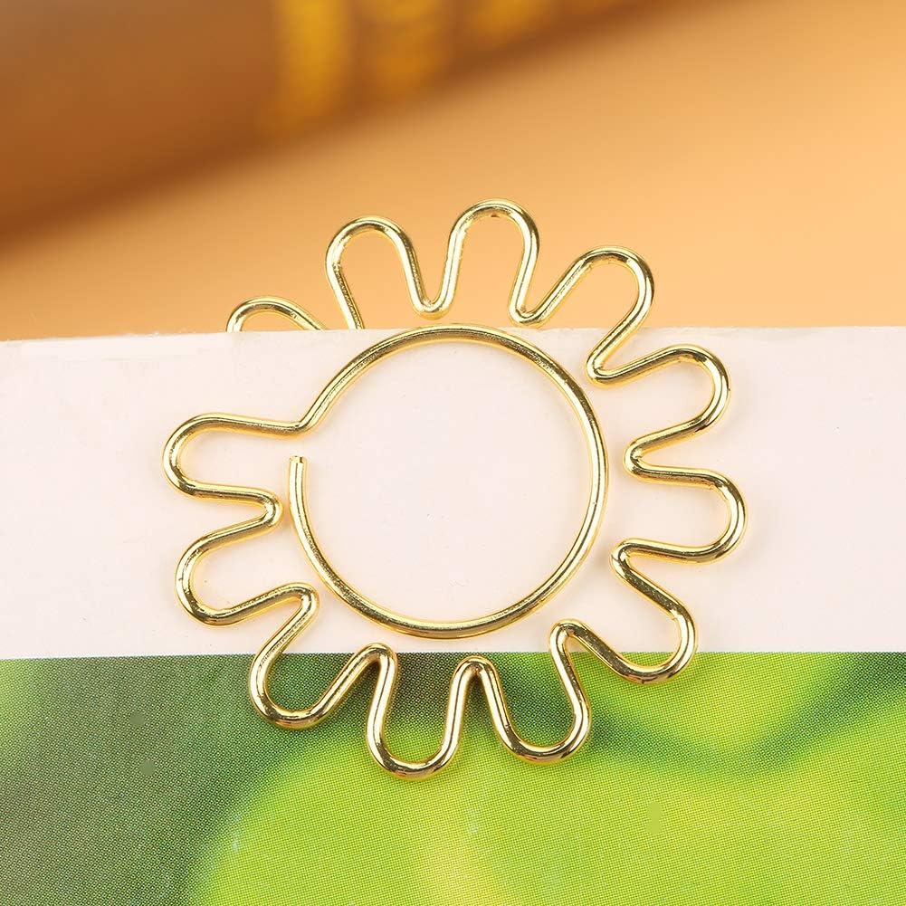 10 Sunflower Metal Paper Clips for Organizing Documents