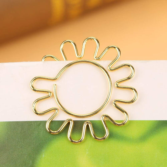 10 Sunflower Metal Paper Clips for Organizing Documents