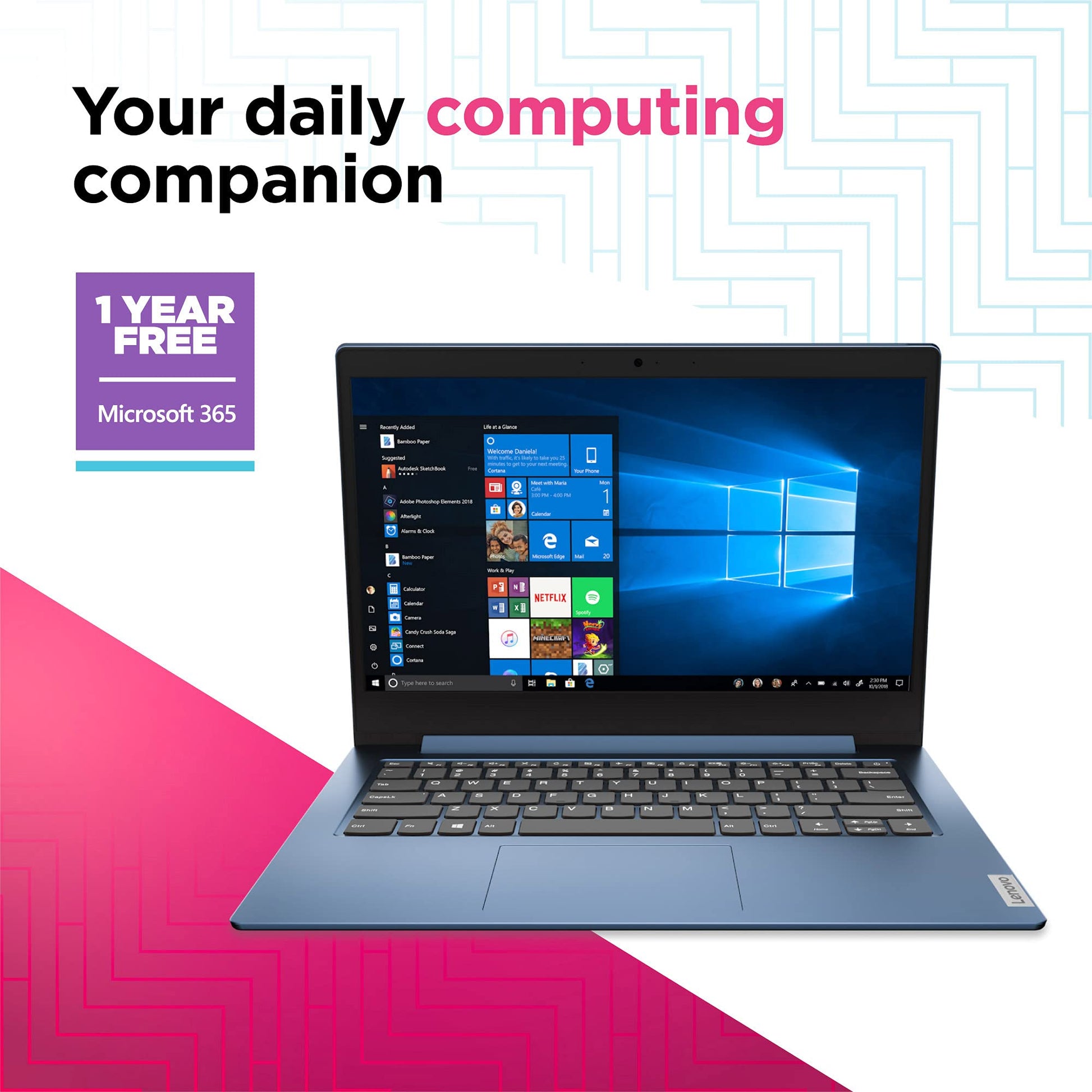 IdeaPad 1 14 Laptop, 14.0" HD Display, Intel Celeron N4020, 4GB RAM, 64GB Storage, Intel UHD Graphics 600, Win 10 in S Mode, Ice Blue
