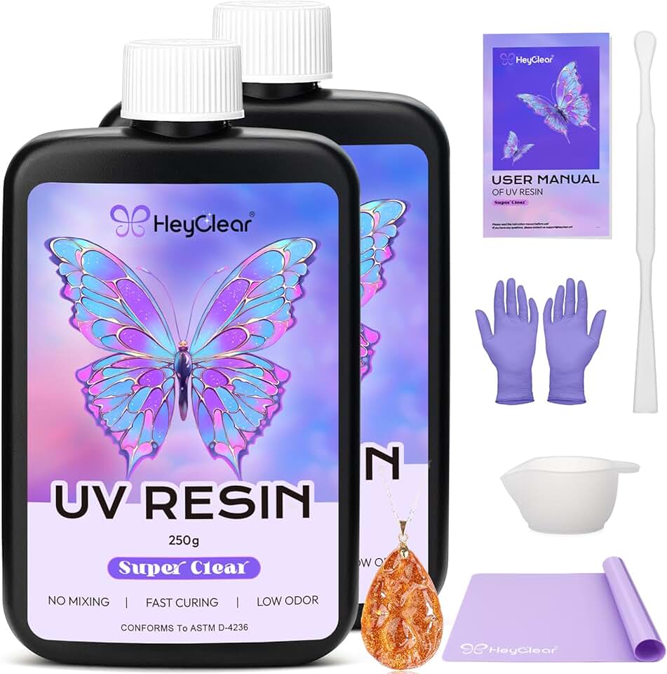 500g Crystal Clear UV Resin Kit for Crafts and Jewelry
