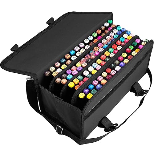 Foldable Marker Storage Case with Handle and Strap