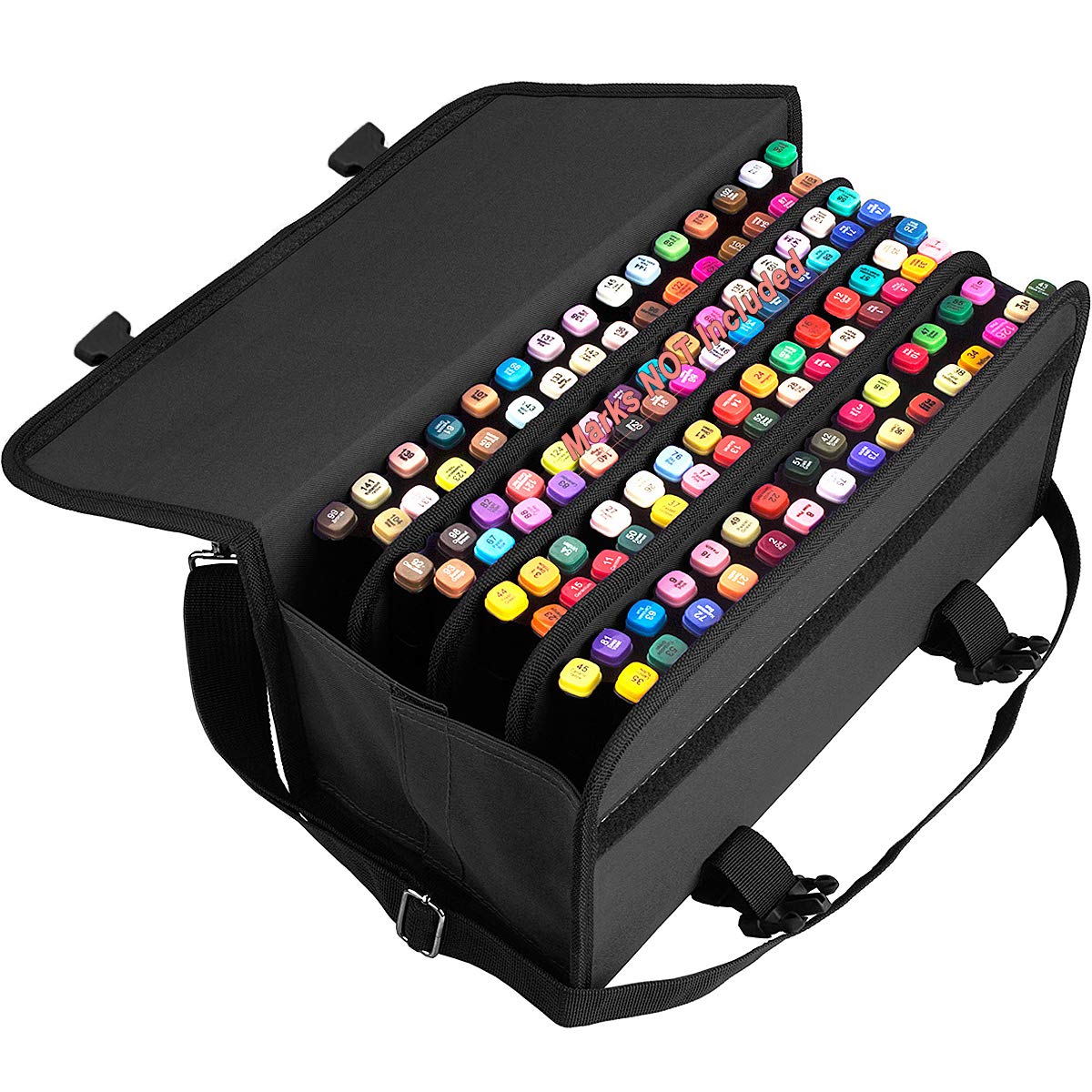 Foldable Marker Storage Case with Handle and Strap