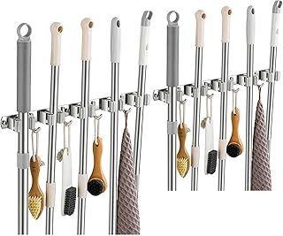 2 Pack Wall Mount Broom and Mop Holders