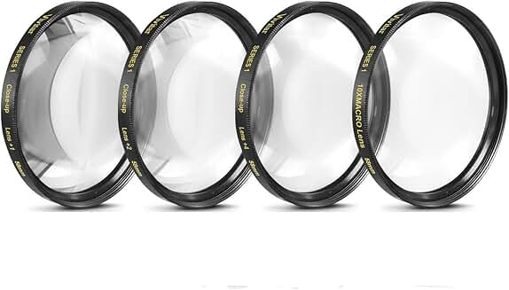 58mm Close-Up Filter Set with +1, +2, +4, +10 Diopters