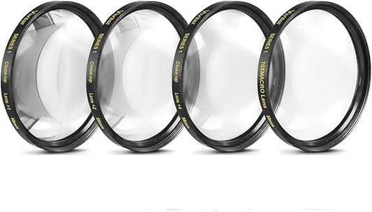 58mm Close-Up Filter Set with +1, +2, +4, +10 Diopters