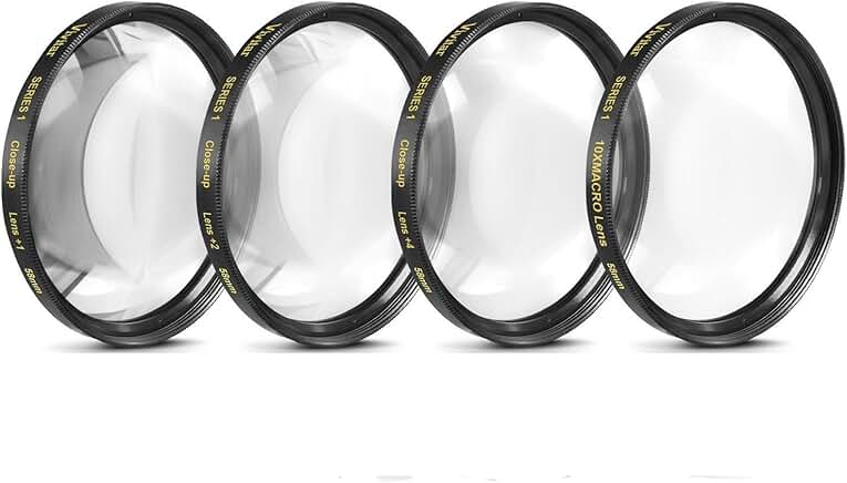 58mm Close-Up Filter Set with +1, +2, +4, +10 Diopters