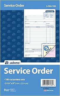 Service Order Form, 3-Part, Carbonless, 5 2/3" x 9"