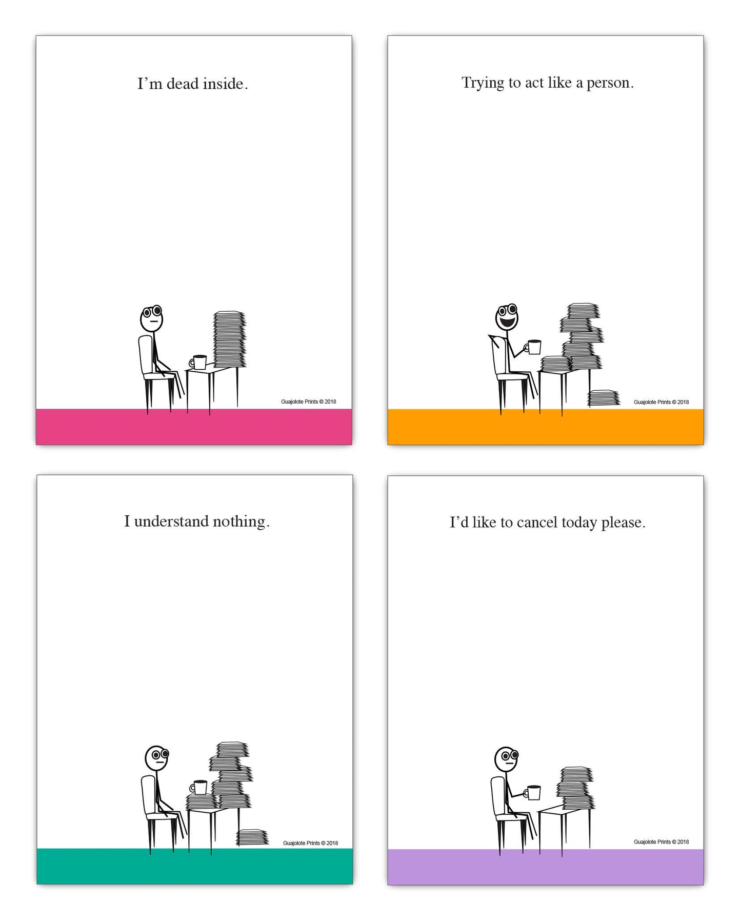 Funny Notepads Set with Sarcastic Messages