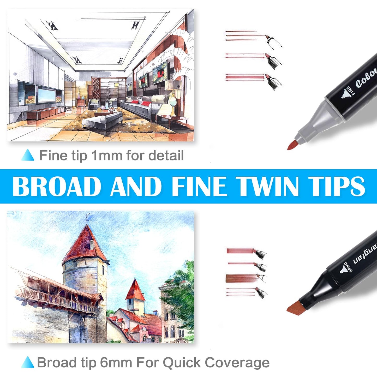 Alcohol Based Ink Art Markers Set 84 Colors Dual Tip