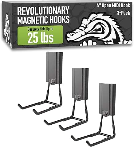 Heavy Duty Magnetic Hooks, 3 Pack