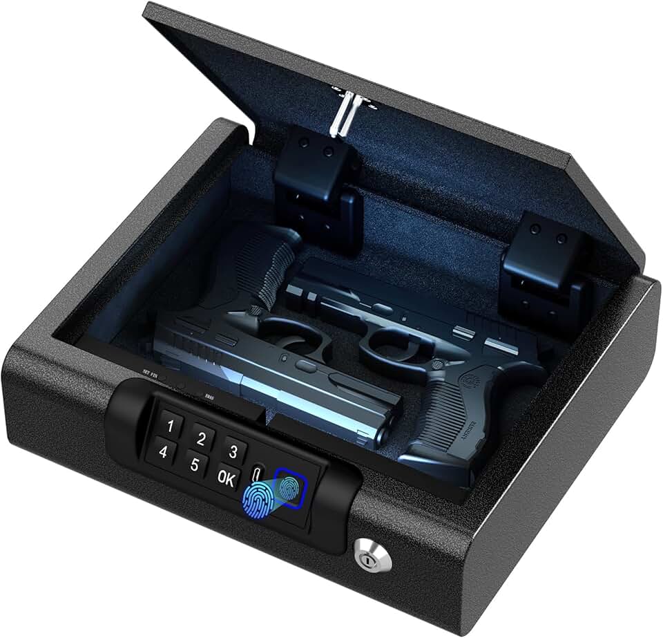 Biometric Gun Safe with Fingerprint and PIN Unlock