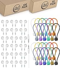 100 White Wired Earbuds with Cable Ties for Classroom
