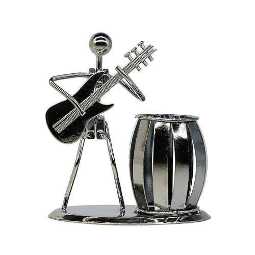 Guitar Style Metal Pen Holder for Desk Organizer