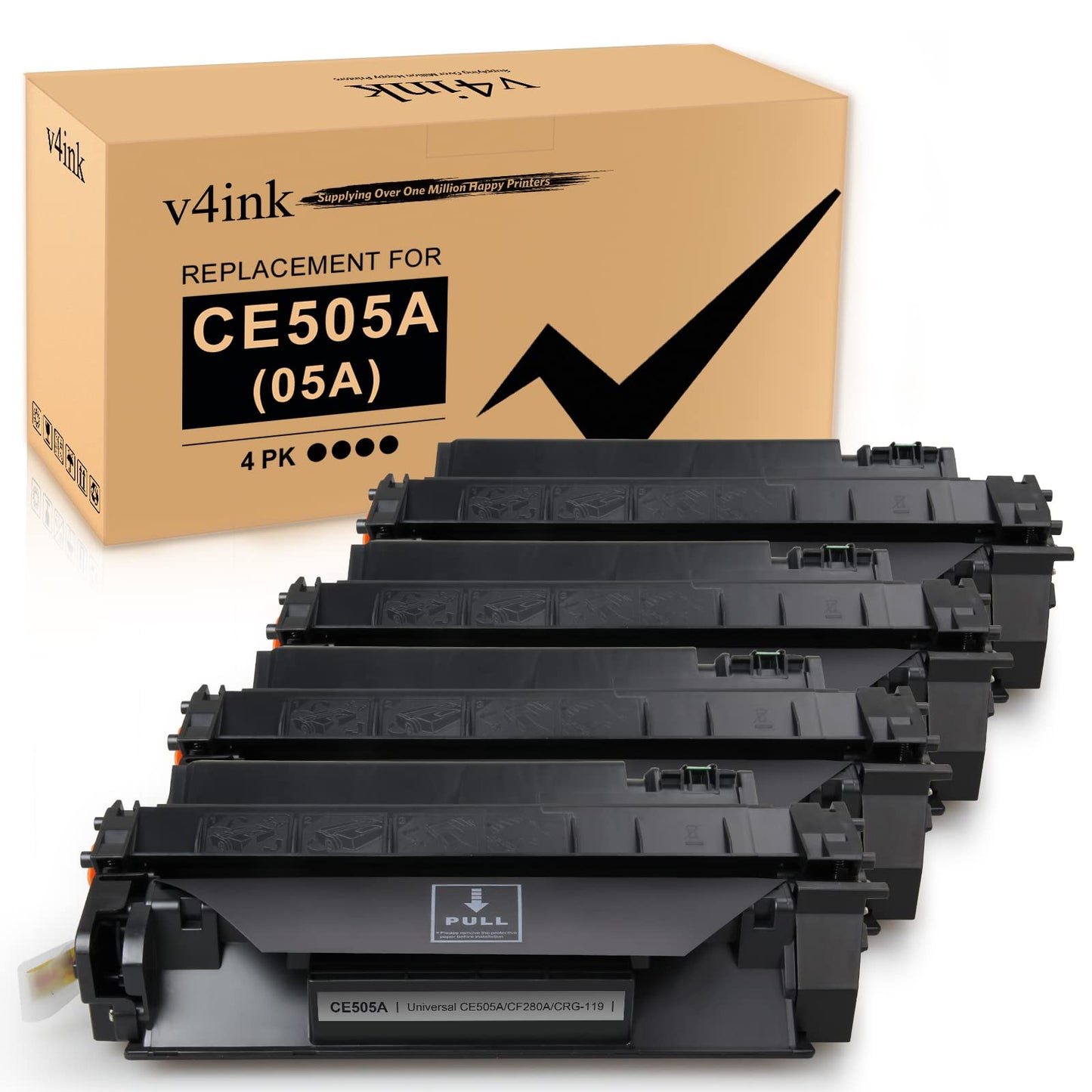 4PK Compatible Toner Cartridge Replacement for HP 05A CE505A Toner Cartridge Black Ink for HP P2035 P2035n P2030 P2055 P2055d P2055dn Pro 400 M401n M401dne M401dw M425dn M425dw Printer