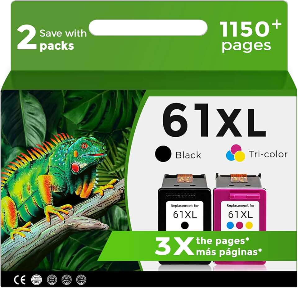 Black Ink Cartridge for HP 61 XL Printers